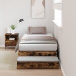 vidaXL Cadre de lit de rangement Chêne fumé 90x200 cm