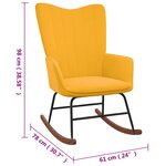 vidaXL Chaise à bascule Jaune moutarde Velours