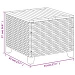vidaXL Table de jardin beige 45x45x37 cm résine tressée et bois acacia