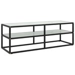 vidaXL Meuble TV noir avec verre marbre blanc 120x40x40 cm