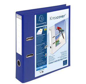 Classeur à levier dos 70mm rembordé 1 pochette extérieure - a4. - bleu - x 10 - exacompta