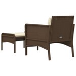 vidaXL Salon de jardin 2 Pièces avec coussins Marron Résine tressée