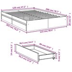 vidaXL Cadre de lit avec tiroirs sans matelas blanc 120x200 cm