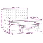 vidaXL Sommier à lattes de lit et matelas Gris foncé 200x200cm Velours