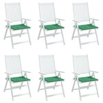 vidaXL Coussins de chaise jardin lot de 6 vert 40x40x3 cm tissu oxford