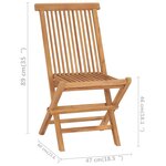 vidaXL Chaises pliables de jardin 2 Pièces Bois de teck solide