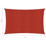 vidaXL Voile d'ombrage 160 g/m² Rouge 2 5x4 m PEHD