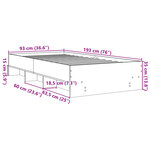 vidaXL Cadre de lit sonoma gris 90x190 cm bois d'ingénierie