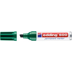 Marqueur Permanent 500 Corps Alu Vert Pointe Biseautée 2-7 mm EDDING