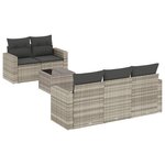 vidaXL Salon de jardin 6 Pièces avec coussins gris clair résine tressée