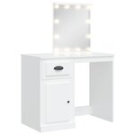vidaXL Coiffeuse avec lumières LED blanc 90x42x132 5 cm