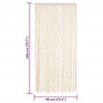 vidaXL Rideau anti-mouches beige et blanc 90x200 cm chenille