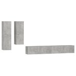 vidaXL Ensemble de meubles TV 4 Pièces Gris béton Bois d'ingénierie