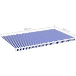 vidaXL Tissu de remplacement pour auvent Bleu et blanc 6x3 5 m