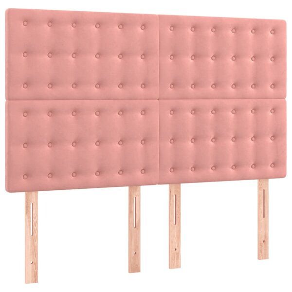 vidaXL Têtes de lit 4 Pièces Rose 72x5x78/88 cm Velours