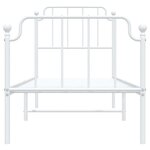 vidaXL Cadre de lit métal avec tête de lit/pied de lit blanc 80x200 cm