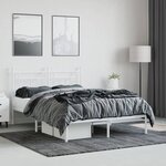 vidaXL Cadre de lit métal sans matelas et tête de lit blanc 140x200 cm