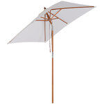 Parasol rectangulaire inclinable bois polyester haute densité 2L x 1 5l x 2 3H m crème