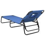 vidaXL Chaise longue pliante bleu tissu oxford acier enduit de poudre