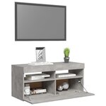 vidaXL Meuble TV avec lumières LED gris béton 90x35x40 cm