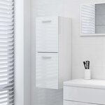 vidaXL Armoire de salle de bain Blanc brillant 30x30x80 cm Aggloméré