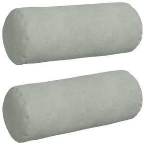 vidaXL Coussins d'accent 2 Pièces Gris clair Ø 15 x 40 cm