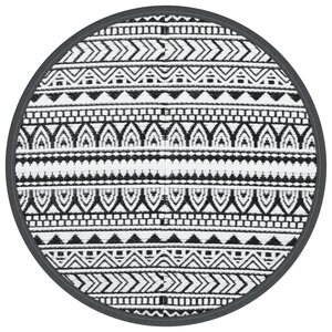 vidaXL Tapis d'extérieur noir Ø200 cm PP