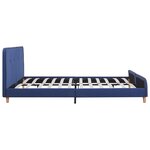 vidaXL Cadre de lit sans matelas bleu tissu 180x200 cm