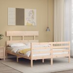vidaXL Cadre de lit avec tête de lit 140x200 cm bois massif