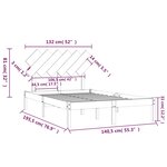 vidaXL Cadre de lit Noir 135x190 cm Double Bois massif