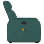 vidaXL Fauteuil inclinable de massage Vert foncé Tissu