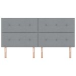 Tête de lit vidaXL Bouton capitonné Gris clair 200 cm Tissu