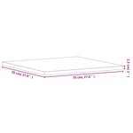 vidaXL Dessus de table 70x70x2 5 cm carré bois massif de hêtre