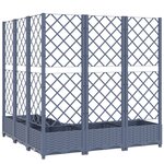 vidaXL Jardinière avec treillis Gris foncé 120x120x121 5 cm PP