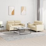 vidaXL Ensemble de canapés 2 Pièces avec coussins crème tissu
