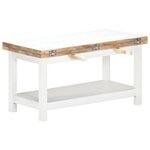 vidaXL Table basse extensible blanc 90x(45-90)x45 cm bois de manguier