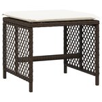 vidaXL Tabourets de jardin et coussins lot de 4 marron résine tressée