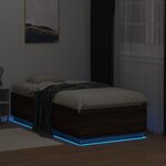 vidaXL Cadre de lit avec lumières LED chêne marron 75x190 cm