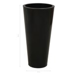 Grand vase rond et haut en zinc noir