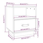 vidaXL Table de chevet Gris 40x34x45 cm Bois de pin massif
