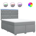 vidaXL Sommier à lattes de lit avec matelas Gris clair 140x190cm Tissu