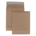 Lot de 10 enveloppes pochettes kraft armé à soufflet marron 260 x 330 + 50 mm