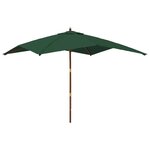 vidaXL Parasol de jardin avec mât en bois vert 300x300x273 cm