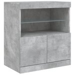 vidaXL Buffet avec lumières LED gris béton 142 5x37x67 cm
