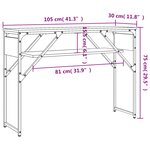 vidaXL Table console avec étagère sonoma gris 105x30x75 cm