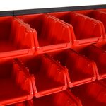 vidaXL Ensemble d'étagères d'atelier 30 Pièces Rouge et noir 77x39 cm PP