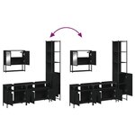 vidaXL Ensemble de meubles salle de bain 4 Pièces noir bois d'ingénierie