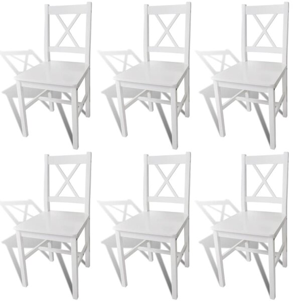 vidaXL Chaises à manger lot de 6 blanc pinède