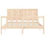 vidaXL Cadre de lit avec tête de lit 160x200 cm bois massif