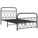vidaXL Cadre de lit métal avec tête de lit/pied de lit noir 107x203 cm